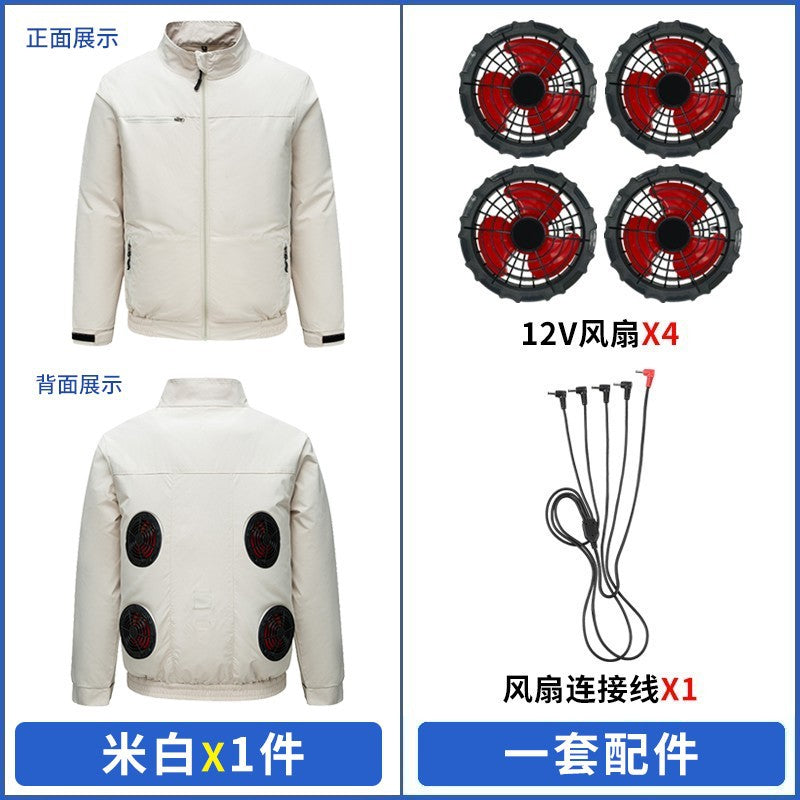 Cross-border New Smart Air-conditioning Clothing Jacket Clothes with Fan Outdoor Work Uniform Labor Protection Duty Fan Clothing