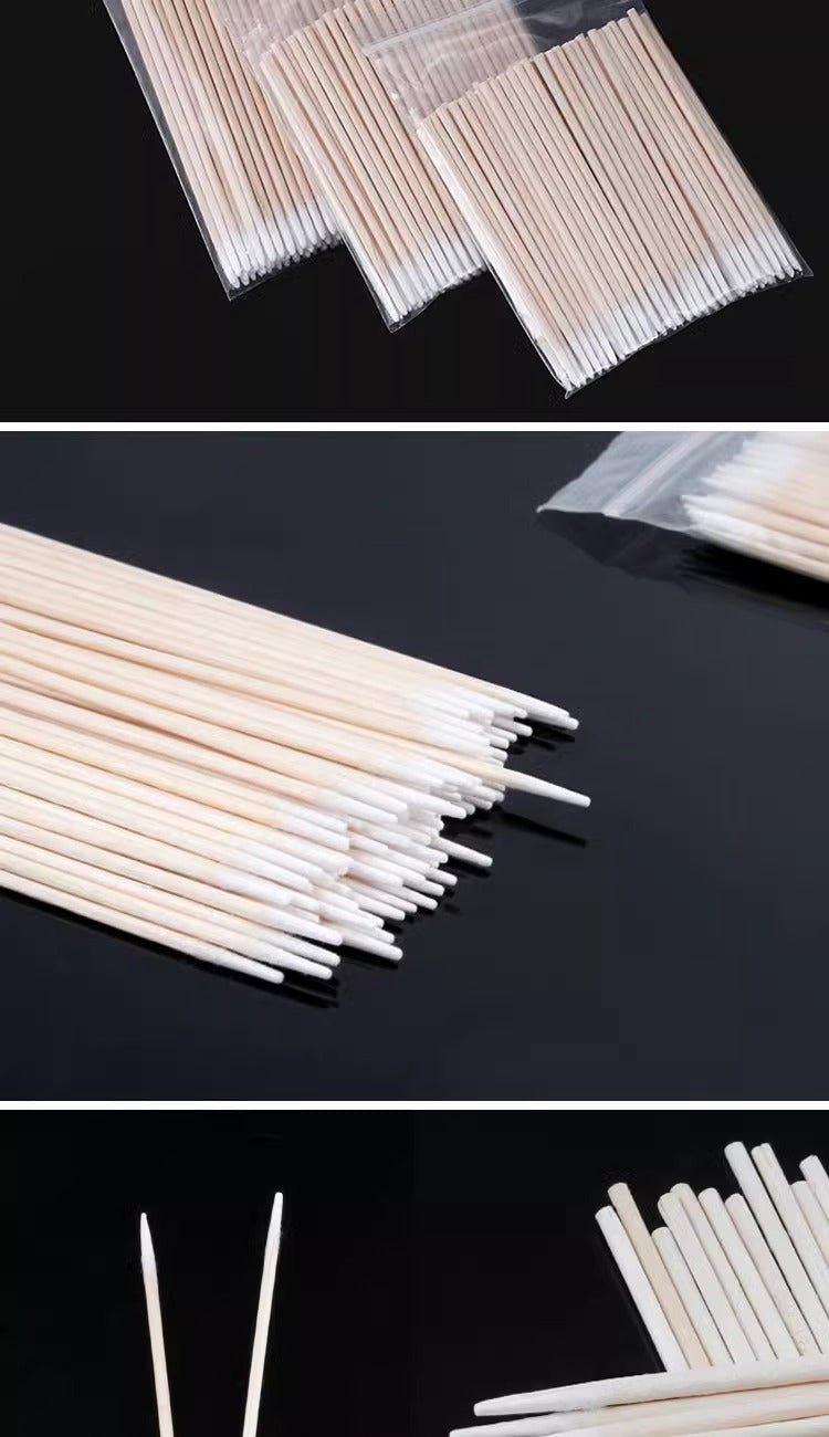 Free Shipping/Cotton Swabs/Tattoo Embroidery A1P20 - Pointed Single/Double-Ended Cotton Sticks for Makeup Removal, Wooden Sticks for Teeth