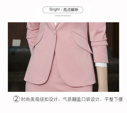2023 autumn and winter professional style suit female manager professional attire temperament goddess fan sense suit suit pink small suit