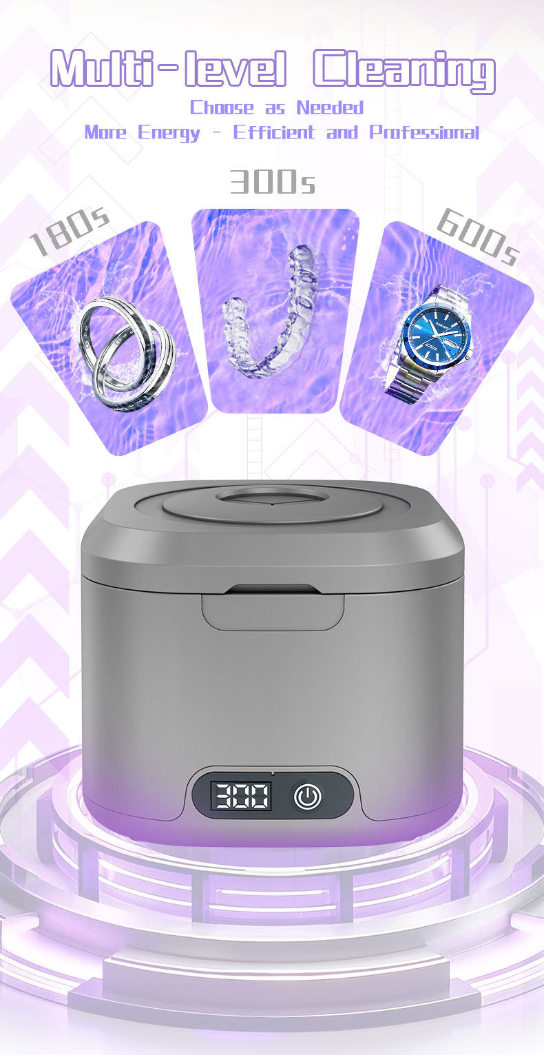 Cross-Border Amazon Ultrasonic Denture Cleaning Machine Uv Ultraviolet Ultrasonic Cleaning Machine Household Jewelry Braces