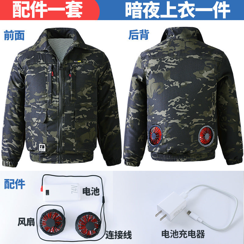 Summer Cooling Air-Conditioned Clothing for Men, Refrigeration Clothing with Fan, Welding Site Heatstroke Prevention Labor Protection Work Clothes