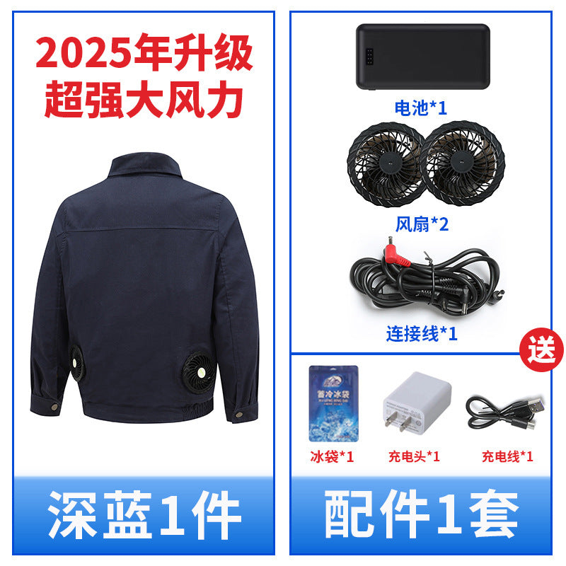 Heatstroke Prevention and Cooling Air Conditioning Clothes Men's Work Clothes Refrigeration with Fan Charging Site Labor Protection Clothes Welder Jacket