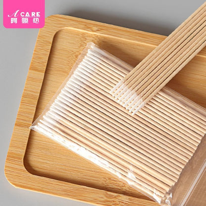 Free Shipping/Cotton Swabs/Tattoo Embroidery A1P20 - Pointed Single/Double-Ended Cotton Sticks for Makeup Removal, Wooden Sticks for Teeth