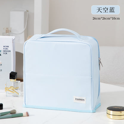 Stand-Up Cosmetic Bag, Large-Capacity Pencil Case, Women's Bag, Travel Storage Bag, Waterproof and Wear-Resistant, Can Be Hung on Luggage Bags