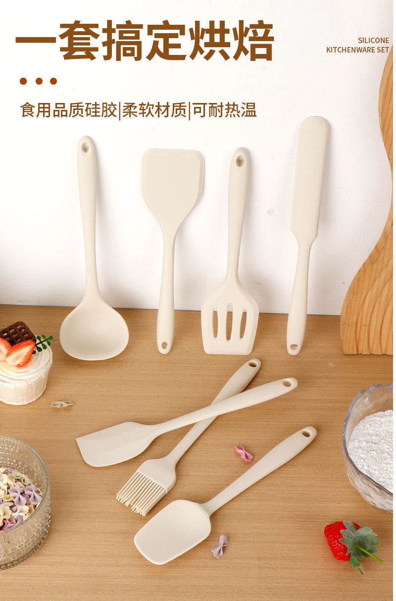 in stock Mini All-inclusive Silicone Kitchenware suit small size Silicone Soup Spoon Secret Shovel Household Non-stick Cookware for Children