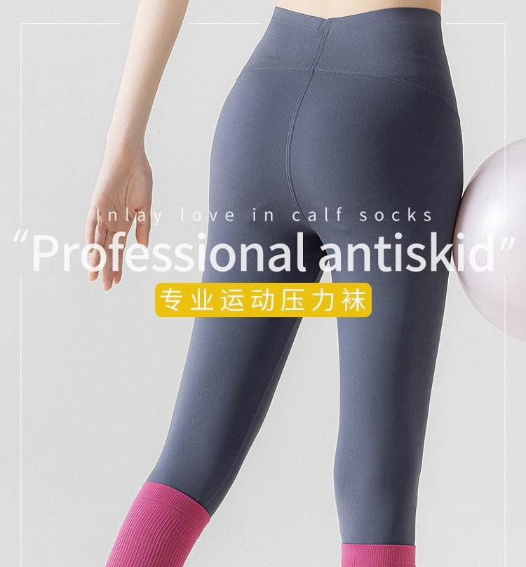 Compression socks sports compression calf socks professional rope skipping running women's socks summer fitness stockings non-slip yoga socks