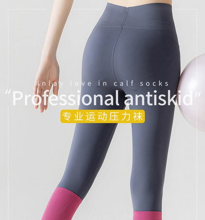 Compression socks sports compression calf socks professional rope skipping running women's socks summer fitness stockings non-slip yoga socks