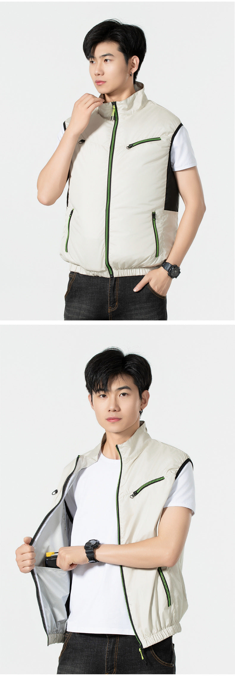 New sleeveless fan clothing air conditioning clothing summer outdoor heatstroke cooling clothes with fan Japan and South Korea cross-border wholesale