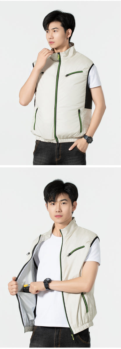 New sleeveless fan clothing air conditioning clothing summer outdoor heatstroke cooling clothes with fan Japan and South Korea cross-border wholesale