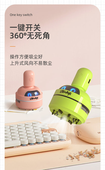 Cross-Border Desktop Vacuum Cleaner Student Mini Handheld Electric Suction Eraser Shavings Children's Cleaning Pencil Shavings Large Suction