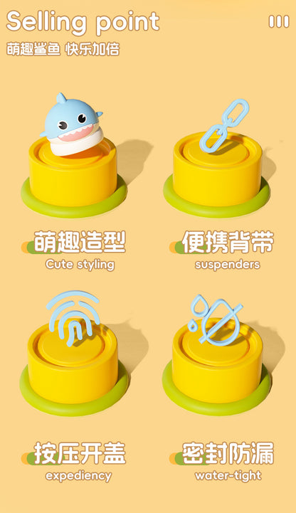 Summer Trendy Plastic Cup Cartoon Children's Outdoor Portable Cute Water Cup with Strap, High-Temperature Resistant Cup with Straw