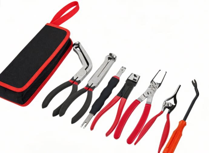 Red and black elbow 60 degree power-off pliers bolt pliers multi-purpose pliers car oil pipe separation harness pliers cross-border pliers