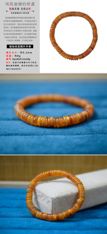 Natural Baltic Bracelet Amber Beeswax Old Spacer Bracelet Wax Full All-match Accessories White Beeswax