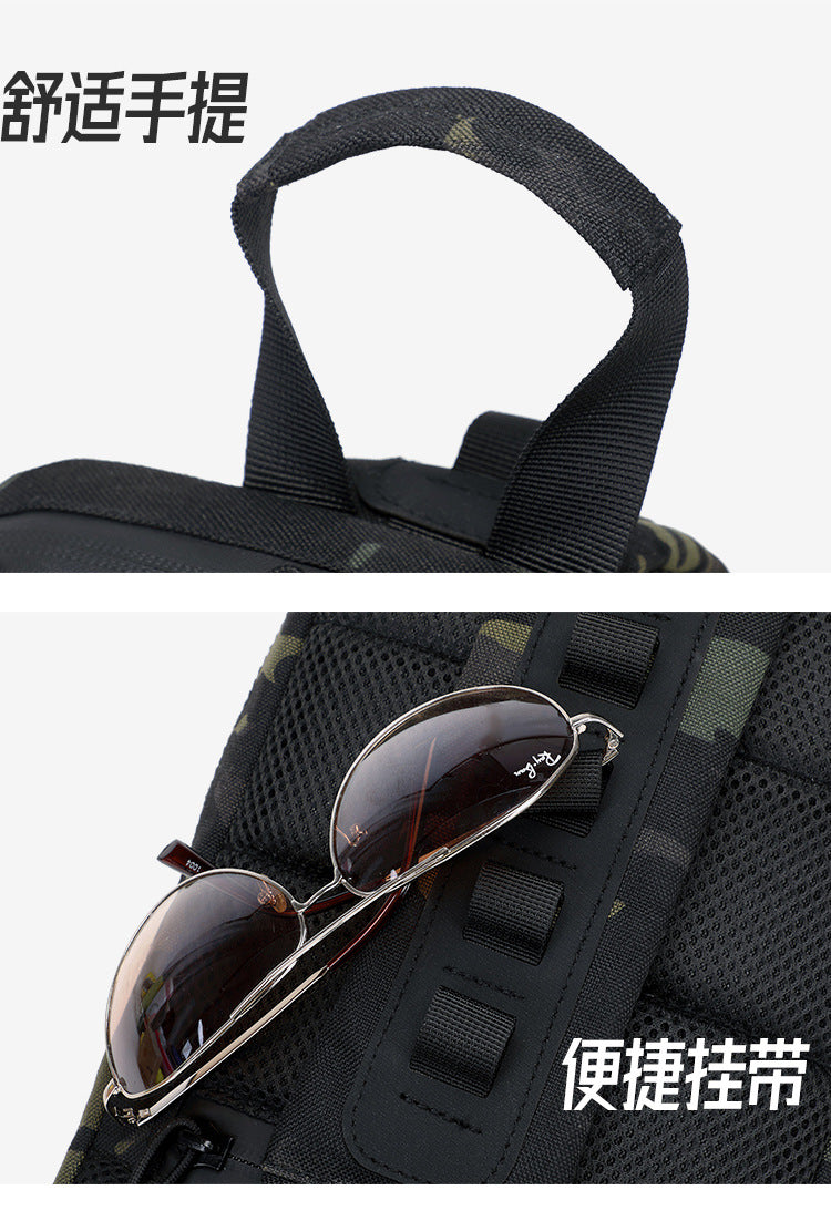Men's Tactical Chest Bag, Crossbody Bag, Functional Outdoor Travel Lightweight Camouflage Shoulder Bag, Multi-Functional Lure Backpack