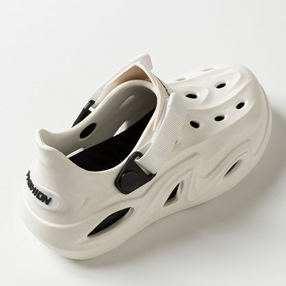 2025 Croc Shoes Men's Summer New Outerwear Non-Slip Soft Sole Baotou Men's Shoes Sports Coconut Sandals