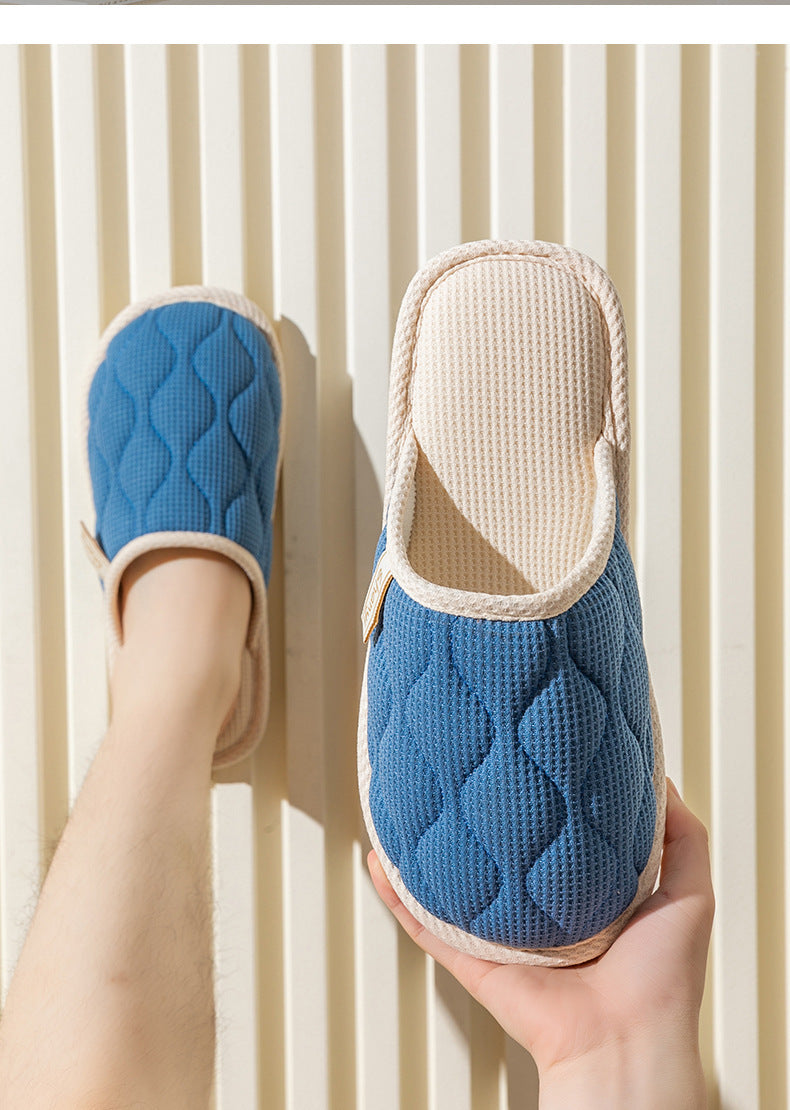 Spring and Autumn Cotton Slippers for Women, All Seasons, Winter, Indoor Home Use, Cotton and Linen Non-Slip Home Couple Wholesale Hemp Slippers for Men