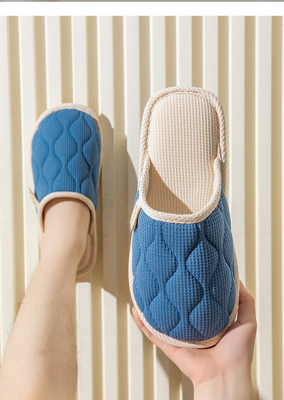 Spring and Autumn Cotton Slippers for Women, All Seasons, Winter, Indoor Home Use, Cotton and Linen Non-Slip Home Couple Wholesale Hemp Slippers for Men
