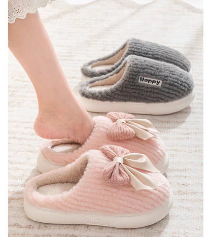 Cotton Slippers for Women in Autumn and Winter Home Non-Slip Thick-Soled Plush Indoor Home Slippers for Couples Plus Plush Slippers