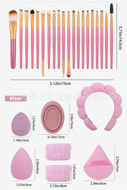 Cross-border explosions makeup brush suit 33-piece set beauty egg powder puff super soft eye shadow brush foundation brush beauty wholesale