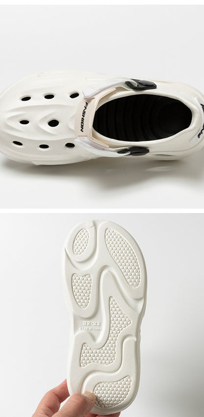 2025 Croc Shoes Men's Summer New Outerwear Non-Slip Soft Sole Baotou Men's Shoes Sports Coconut Sandals