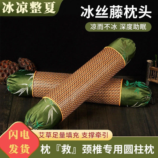 Mugwort Cervical Spine Pillow Mat Cylindrical Pillow Pure Mugwort Household Cervical Spine Cylindrical Candy Mugwort Pillow Manufacturer Wholesale