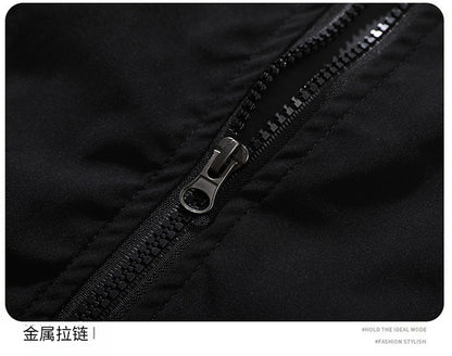 Russian Foreign Trade Trendy Brand Reflective Patchwork Stand-Up Collar Jacket Spring and Autumn Loose Sports Casual Jacket for Men
