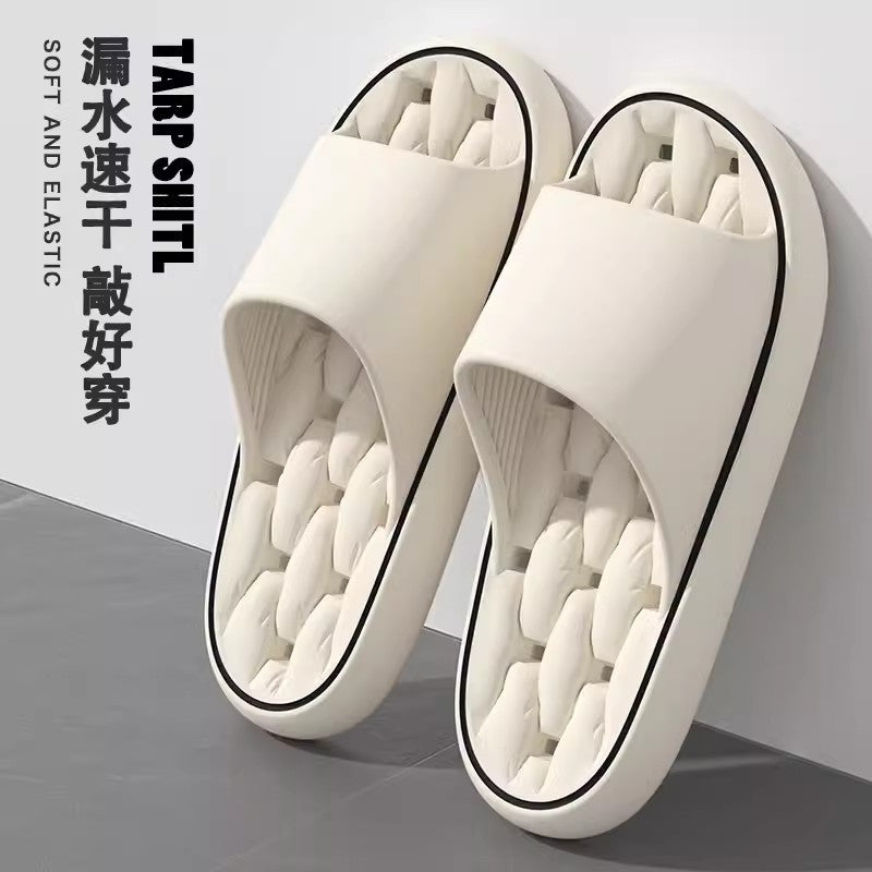 Slippers for Women, Summer Couples, Indoor Home Bathroom Bathing, Leaking, Non-Slip, Thick-Soled, Shit-Stepping Household Sandals, Slippers for Men