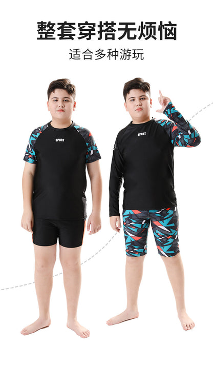 Children's Swimwear Boys' Swim Trunks 2026 New Model Kids' Swimwear for Older Children Youth Two-Piece Hot Spring Swimwear