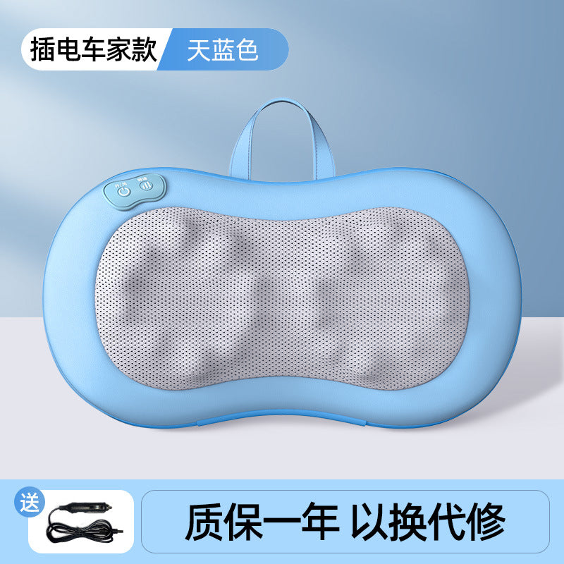 Multifunctional cervical massager neck and shoulder massage pillow home wireless portable kneading hot compress massager
