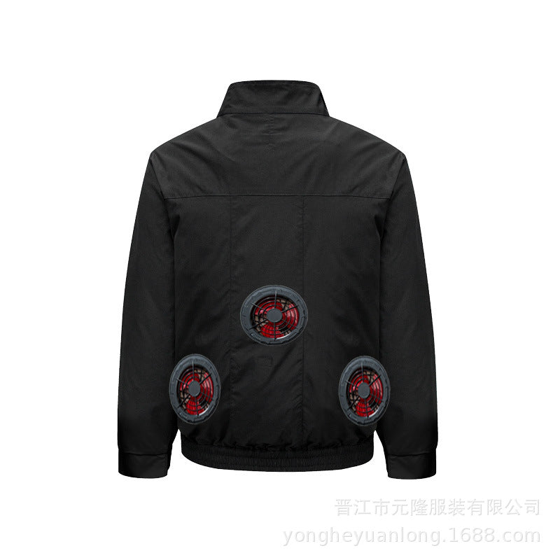 Cross-Border Summer Cooling Air-Conditioning Clothing with Fan Refrigeration Workwear Outdoor Heatstroke Prevention Fan Clothing Men's Labor Protection Clothing Work Clothes