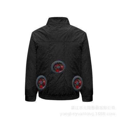 Cross-Border Summer Cooling Air-Conditioning Clothing with Fan Refrigeration Workwear Outdoor Heatstroke Prevention Fan Clothing Men's Labor Protection Clothing Work Clothes
