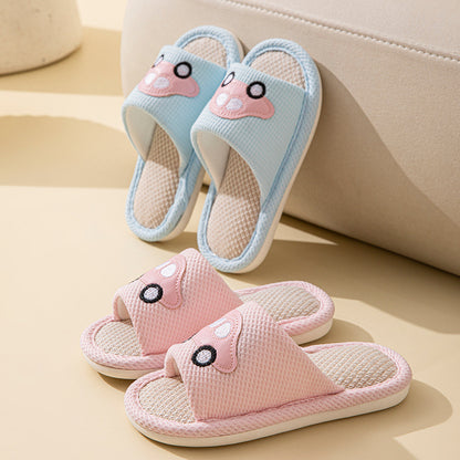 Male and Female Baby Summer Cartoon Car Four Seasons Linen Children's Sandals Open-Toe Slippers