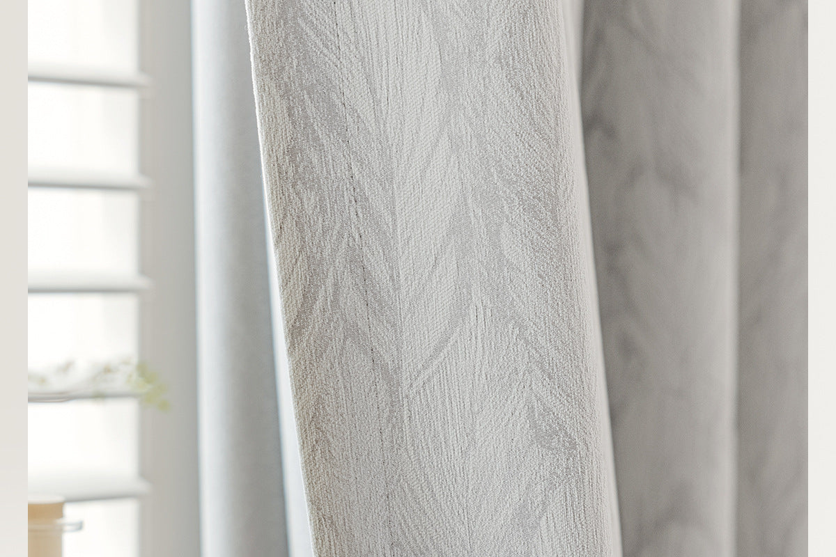 Cream Style Jacquard Curtain for Bedroom Premium Chenille Shading Living Room Bedroom French Light Luxury Shaoxing Curtain