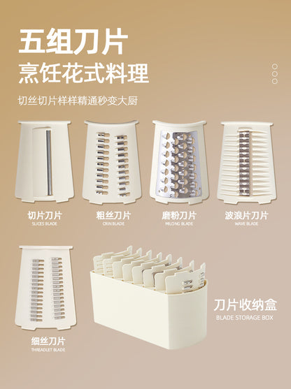Multifunctional Vegetable Cutting Artifact Home Kitchen Hand-Cranked Drum Potato Grating Machine Convenient Slicing and Grating Meat Cutter