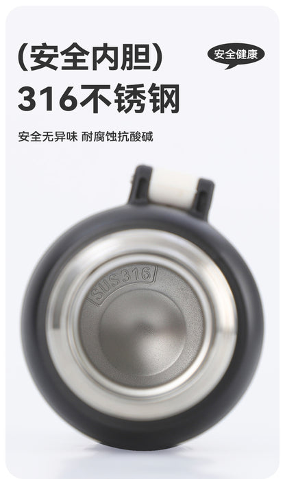 New Large-Capacity Straw Insulated Cup, Outdoor Portable Vacuum Double-Drink Cup, Household Double-Layer 316 Stainless Steel Water Cup