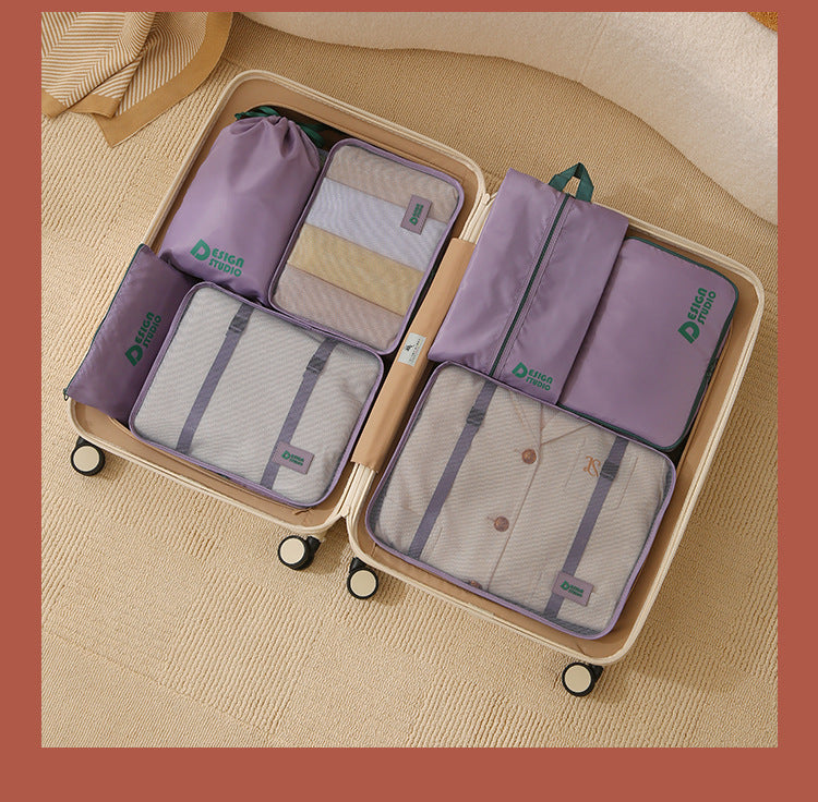 Dopamine Organizer Travel Bag suit Luggage Compressible Clothes Storage Pack Portable Storage Seven-Piece Set