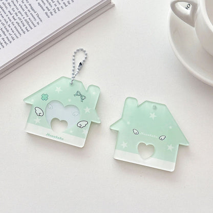 Original Star Little House 2inch Id Photo Card Holder Small Card Storage Card Holder Keychain Storage Pendant Card Holder
