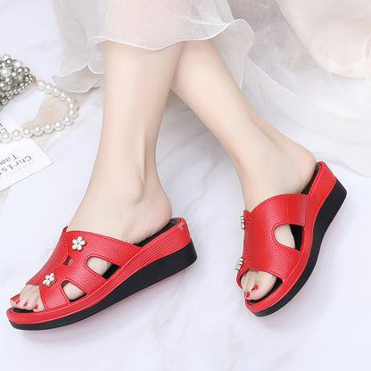 Newly Launched Women's High-Heeled Trendy Slippers, Non-Slip, Wear-Resistant, Casual, Versatile, Comfortable, Soft High-Heeled Slippers for Women