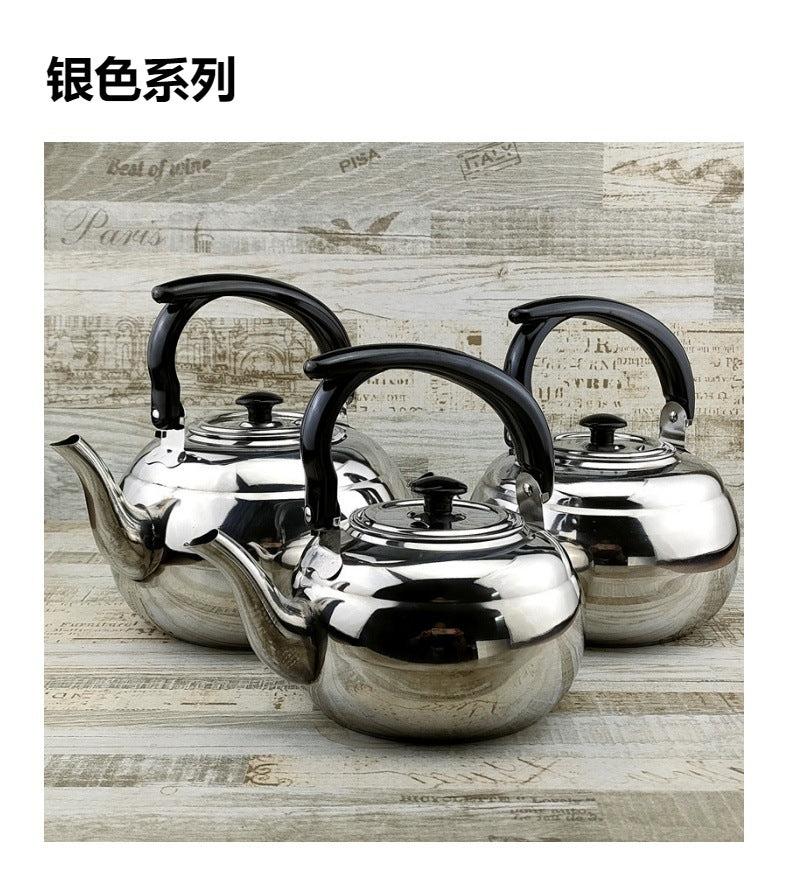 Factory wholesale stainless steel kettle black classic household compact simple teapot restaurant with filter teapot