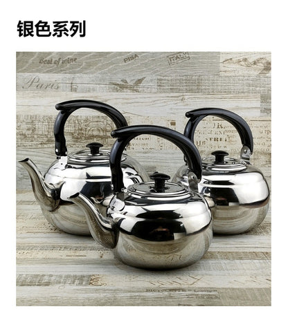 Factory wholesale stainless steel kettle black classic household compact simple teapot restaurant with filter teapot