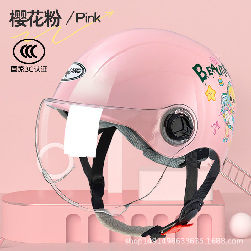 New National Standard 3c certified children's helmet boy baby girl electric car Children's helmet Four Seasons Universal half helmet