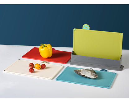 Kitchen Classification Cutting Board Creative Baby Food Supplement Wheat Straw Cutting Board Pp Plastic Creative Four-Piece Set Classification Cutting Board