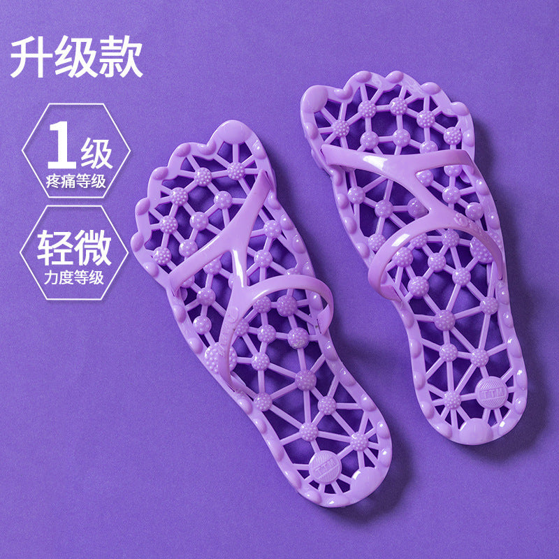 Foot Acupressure Massage Slippers for Women, Summer Bathroom Hollow Breathable Non-Slip Massage Slippers for Men, Outdoor Summer Health Shoes