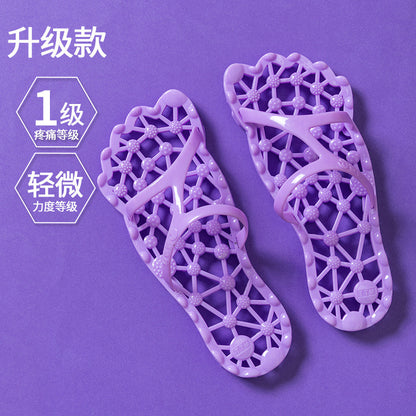 Foot Acupressure Massage Slippers for Women, Summer Bathroom Hollow Breathable Non-Slip Massage Slippers for Men, Outdoor Summer Health Shoes