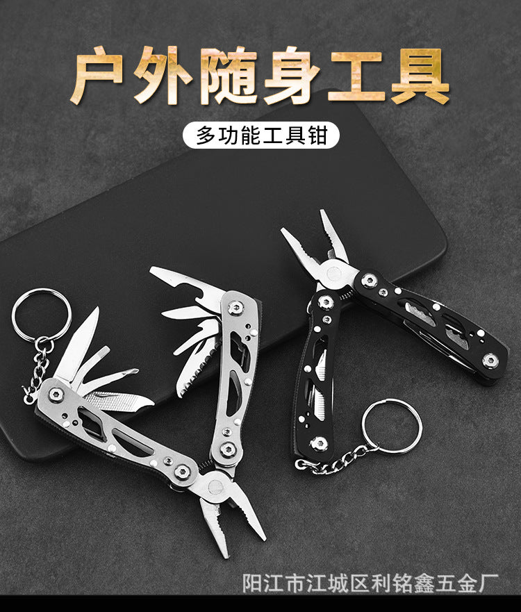 Stainless steel multi-function tool pliers mini folding portable outdoor travel tool pliers combination knife multi-purpose
