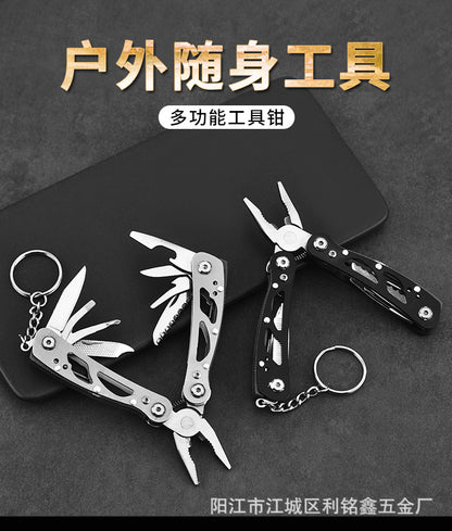 Stainless steel multi-function tool pliers mini folding portable outdoor travel tool pliers combination knife multi-purpose