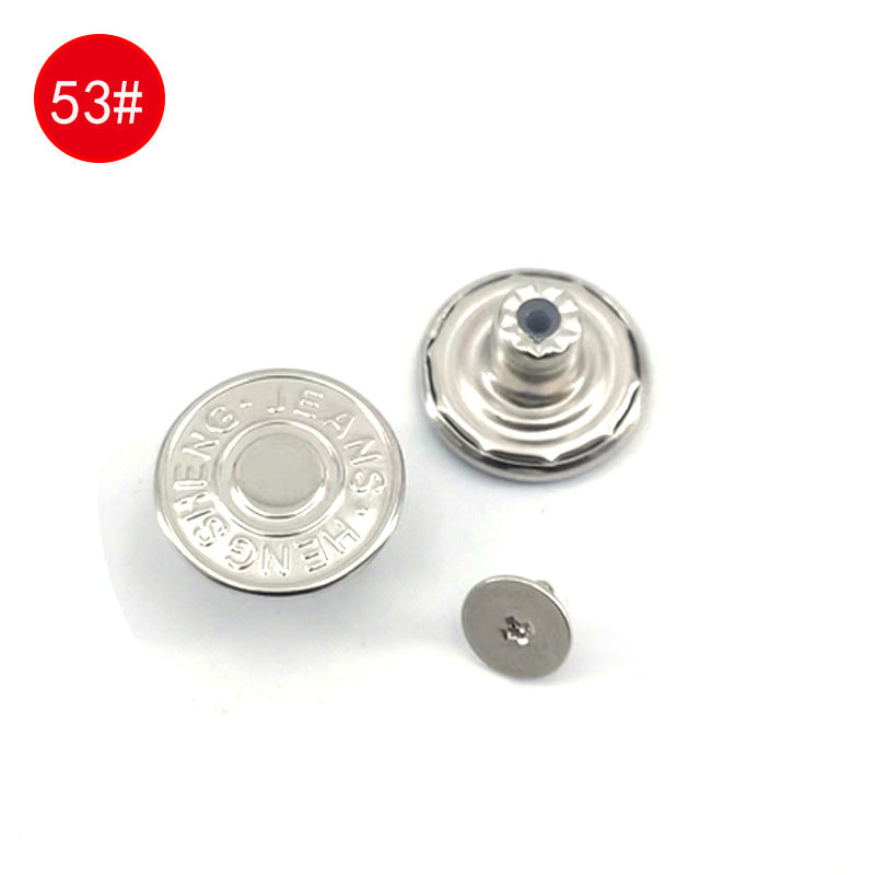 Wholesale In-Stock Waist-Cinching Button-Free Detachable Jeans Buttons, Eco-Friendly Buttons, Screw Metal I-Shaped Buckles