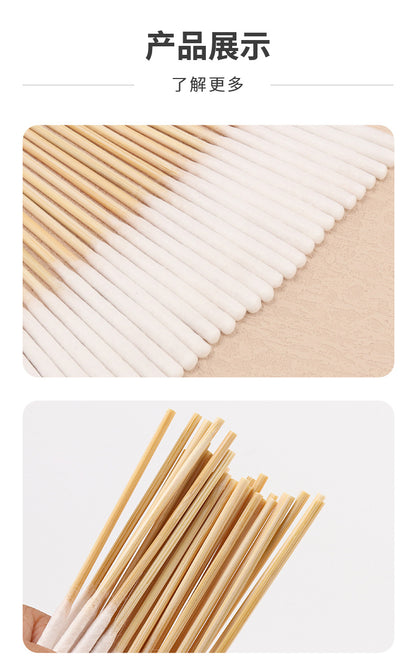 Wholesale Beauty Salon Bamboo Cotton Swabs for Removing Spots, Liquid Application, Ultra-Thin and Thickened Version, 30-Pack Beauty Tools