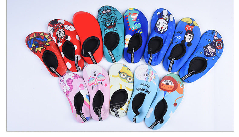 Cartoon Children's Beach Shoes Hard Sole Wading Shoes Diving Equipment Snorkeling Shoes and Socks Barefoot Swimming Shoes Diving Socks Quick-drying