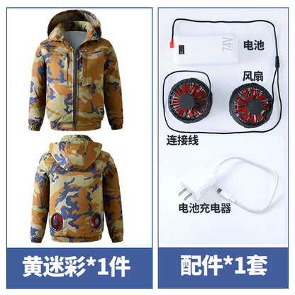 Summer Cooling Air-Conditioned Clothing for Men, Refrigeration Clothing with Fan, Welding Site Heatstroke Prevention Labor Protection Work Clothes